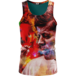 JFK Tribute Smoking Joint Dope Trippy Art Awesome Tank Top