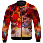 JFK Tribute Smoking Joint Dope Trippy Art Bomber Jacket