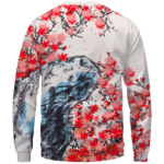 Japanese Art Painting Cherry Marijuana Blossoms 420 Sweater