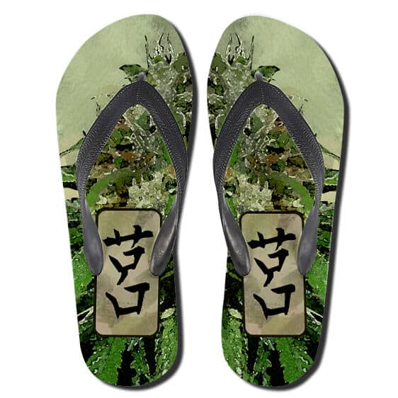 Japanese Ganja Kush Art Marijuana Flip Flops Sandals