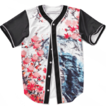 Japanese Painting Cherry Marijuana Blossoms 420 Baseball Jersey