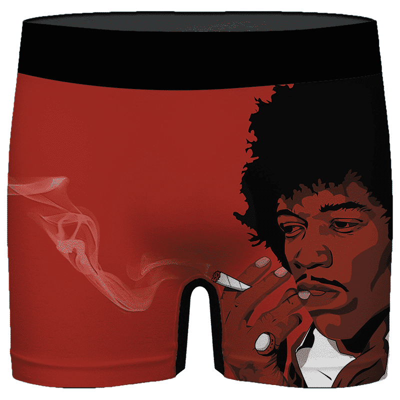 Jimi Hendrix Smoking Weed Joint Simple Art 420 Men’s Underwear