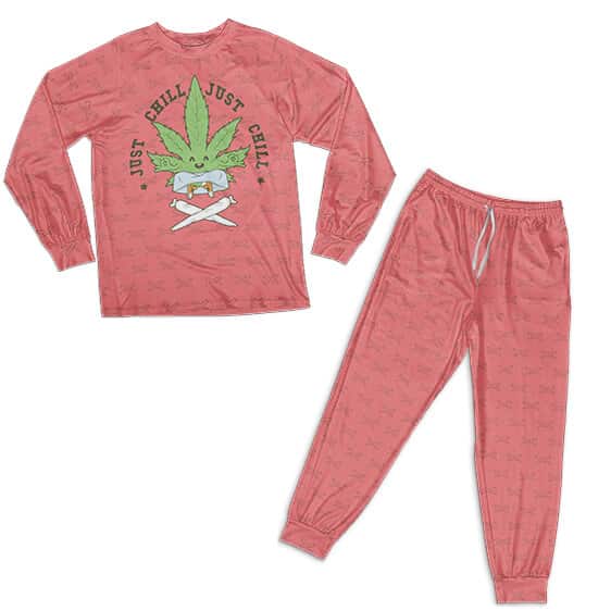 Just Chill Blunt Meditating Weed Leaf Art Pyjamas Set