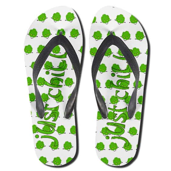 Just Chill Ganja Weed Nuggets Pattern Thong Sandals