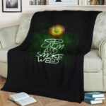 Keep Calm And Smoke Weed Marijuana Slogan Dope Throw Blanket