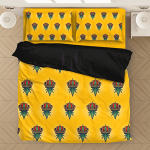 King Of Marijuana Awesome Seamless Pattern 420 Bedding Set