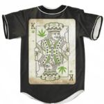 King Of Marijuana Card Awesome 420 Weed Black Baseball Jersey