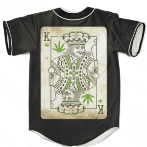 King Of Marijuana Card Awesome 420 Weed Black Baseball Jersey