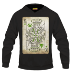 King Of Marijuana Card Awesome 420 Weed Black Hoodie