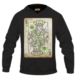King Of Marijuana Card Awesome 420 Weed Black Hoodie
