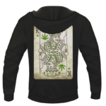 King Of Marijuana Card Awesome 420 Weed Black Hoodie - BACK