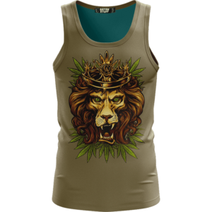 King Of Marijuana Dope And Awesome Lion Brown Tank Top