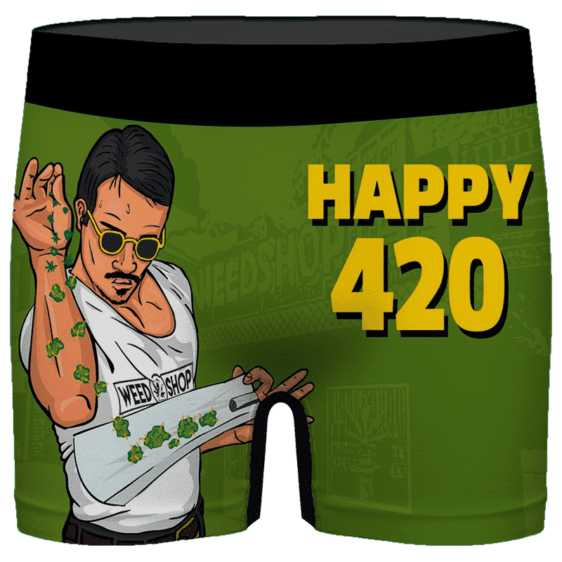Kush Bae Action Happy 420 Marijuana Green Men's Underwear