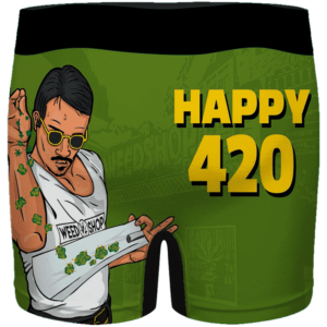 Kush Bae Action Happy 420 Marijuana Green Men's Underwear