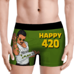 Kush Bae Action Happy 420 Marijuana Green Men's Underwear