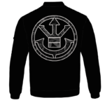 Kush Collective Marijuana Saiyan Logo Black Awesome Bomber Jacket - BACK