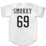 LA Dodgers Inspired Marijuana Smokey 69 White Baseball Jersey