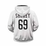 LA Dodgers Inspired Marijuana Smokey 69 White Zip Up Hoodie