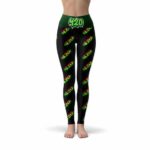420 Graffiti Drip Art Pattern Rasta Yoga Pants