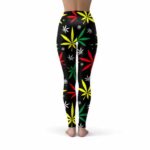 Rasta Colors Mary Jane Leaf Pattern Yoga Pants