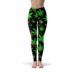 420 Ganja Leaf Abstract Geometry Lines Leggings