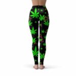 420 Ganja Leaf Abstract Geometry Lines Leggings