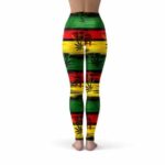 Rastafarian Colors Faded Art Ganja Yoga Pants