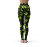 Dope Cannabis Leaf Pattern Black Yoga Pants