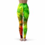 Cannabis Leaf Pattern Rasta Colors Leggings