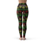 Awesome Rastafarian Pixel Weed Art Yoga Pants