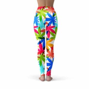 Colorful Cannabis Leaf Adorable Yoga Pants
