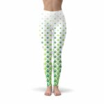 Marijuana Leaf Green Halftone Pattern Leggings