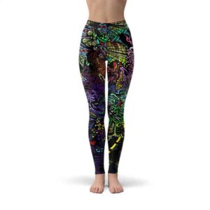 Colorful Collage Psychedelic Art Yoga Pants