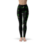 Hemp Joints & Bong Pattern Black Yoga Pants