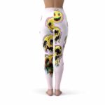 Trippy Smiley Dripping Art White Yoga Pants