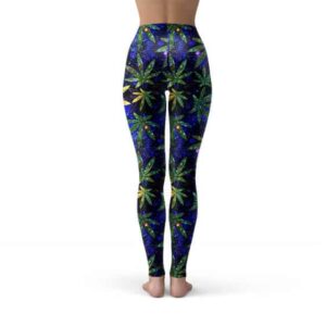 Endless Space Marijuana Navy Blue Yoga Pants