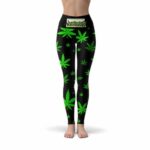Cartoon Kush Sleeping On Rolling Paper Leggings