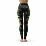 Space Astronaut Hitting Bong Black Leggings