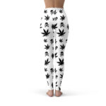 Marijuana & Skull Crossbones White Leggings