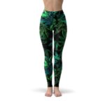 Multi Toned Classic Ganja Leaf Green Leggings