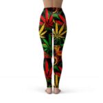 Vibrant Marijuana Rasta Colors Yoga Pants