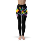 Rainbow Colored Hemp Leaf Workout Pants