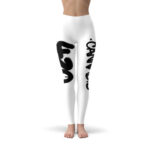 Street Art Cannabis 420 Graffiti White Leggings