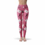 Getting High On Weed & Music Pink Leggings
