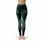 Awesome Gold Outline Marijuana Leaf Leggings