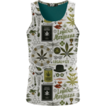 Legalize Marijuana Seamless Pattern Dope Art Awesome Tank Top