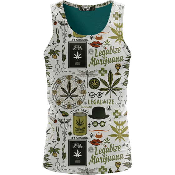 Legalize Marijuana Seamless Pattern Dope Art Awesome Tank Top