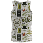 Legalize Marijuana Seamless Pattern Dope Art Awesome Tank Top - back