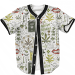 Legalize Marijuana Seamless Pattern Dope Art Baseball Jersey