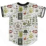Legalize Marijuana Seamless Pattern Dope Art Baseball Jersey